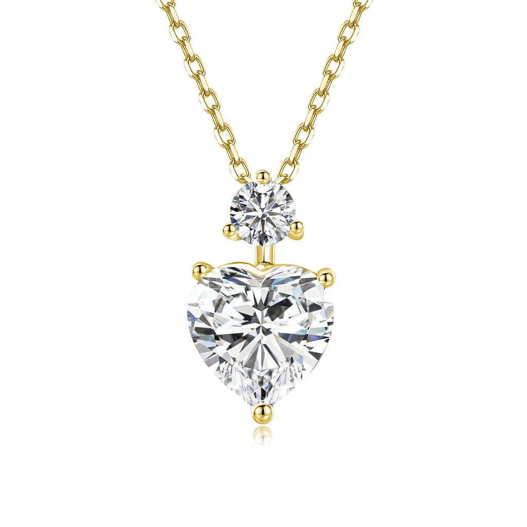 Romantic 14K Gold Filled Heart Cut Moissanite Necklace Pendant for Women D Color VVS1 Thanks Giving Halloween Fine Jewelry Gifts