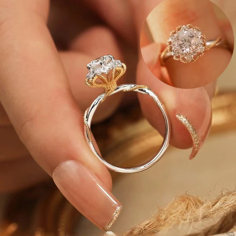 BXINY Moissanite 1 Carat S925 Silver Wedding Ring